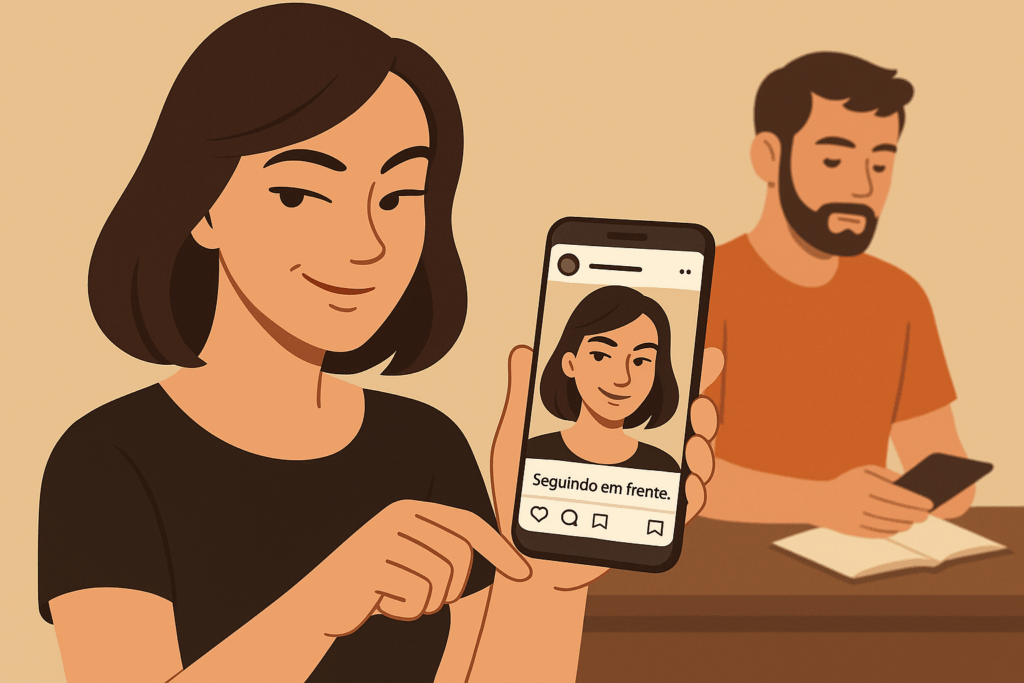 a ex fazendo posts dizendo que tá seguindo em frente mas na verdade quer chamar a sua atenção.